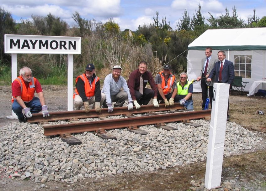 Hon Paul Swain MP for Rimutaka, Mayor Wayne Guppy and Trustees launch the Rimutaka Incline Railway