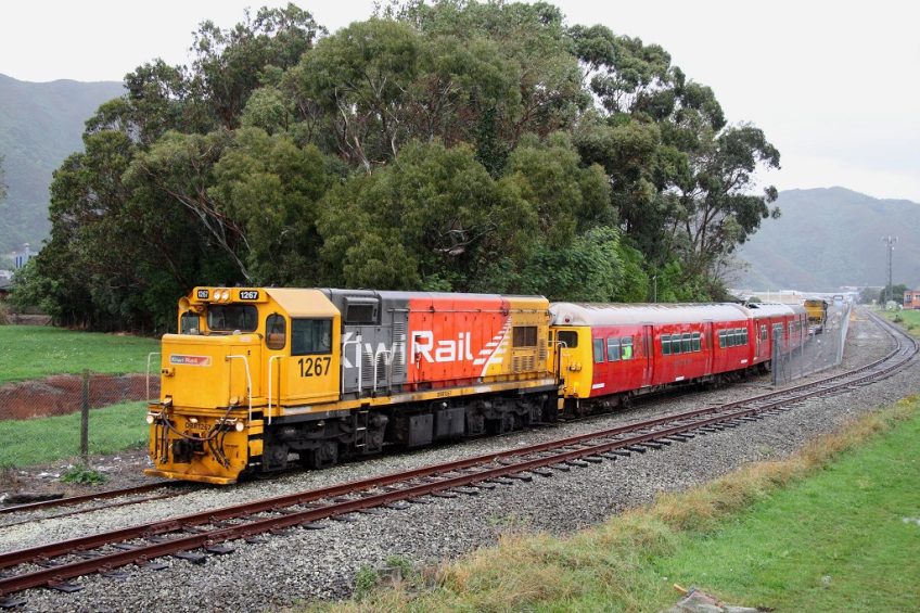 Departing Hutt Workshops, which rarely sees rail movements on a Sunday. Photo: Doug Johnston