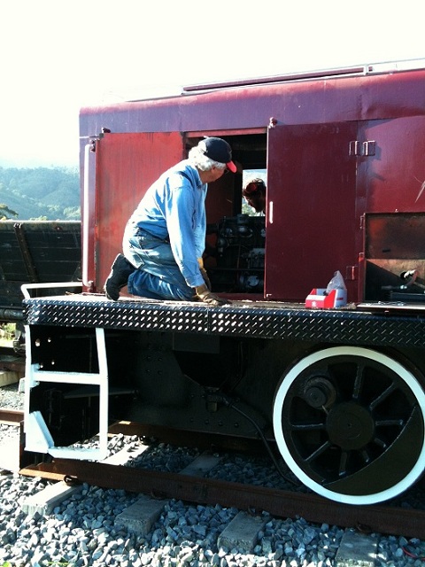 Glenn and Ray preparing for engine test