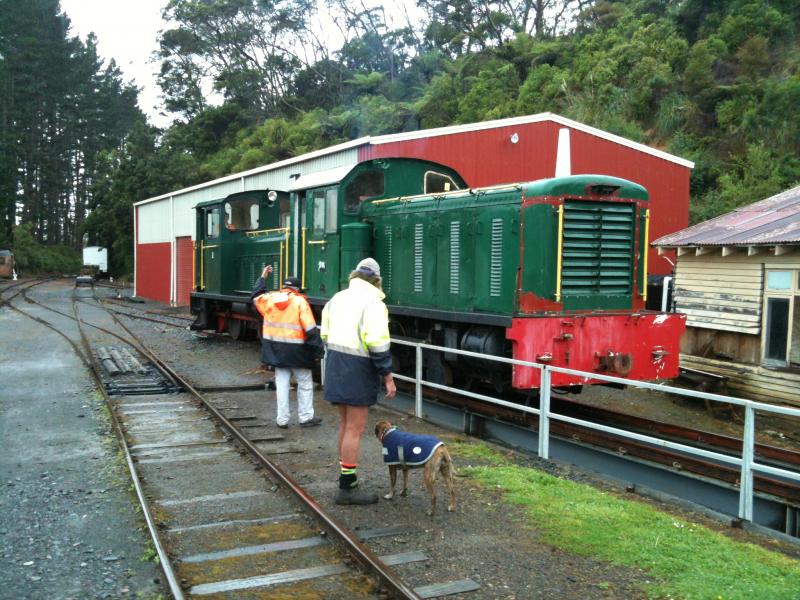 ORB No 1 over the pits at Pukemiro for inspection before loading.