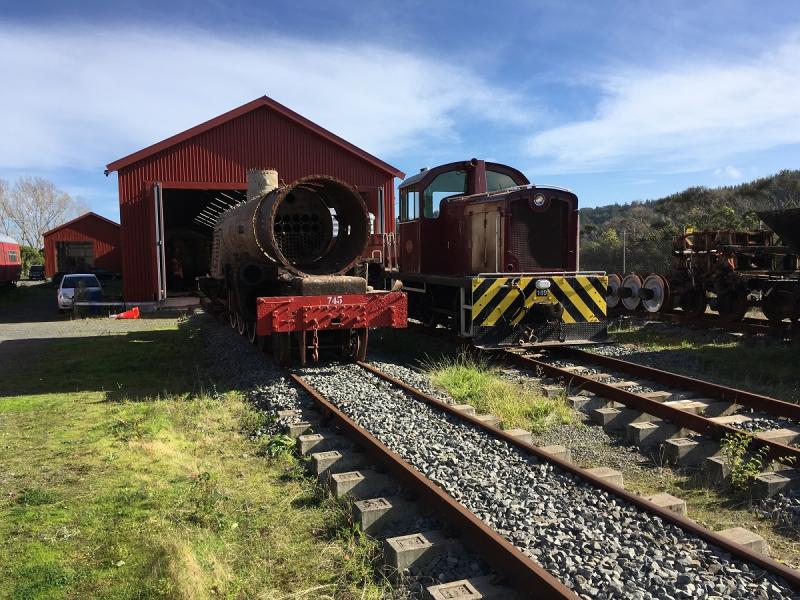 Ab 745 and Tr 189 outside the rail vehicle shed. 