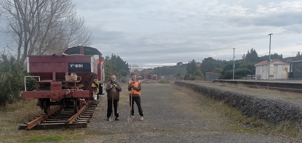 Track team at the railhead on 5 June 2021