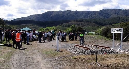 Event attendees gather for the launch ceremony. 