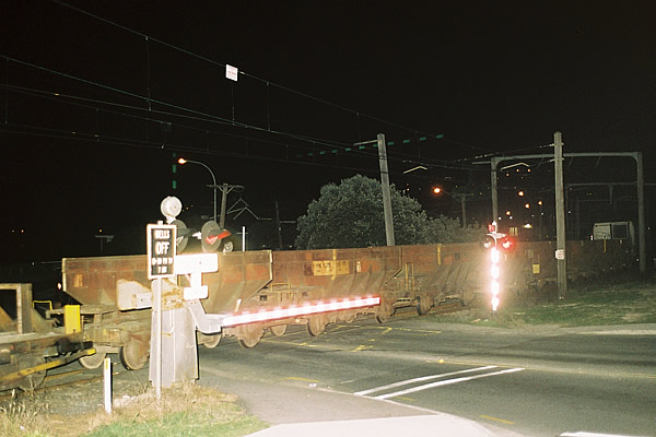 YC wagons in midst of freight train, Plimmerton.