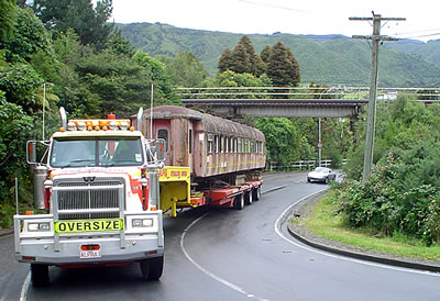 A 1896 / 56113 passes under Wairarapa line, Mangaroa Hill Road. 