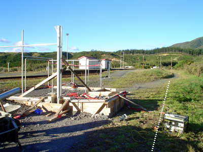 gate post installed at the Maymorn pedestrian crossing near the future loop.