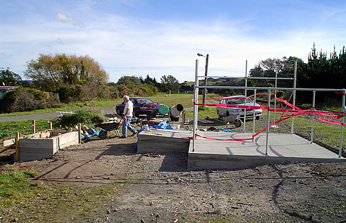 Maymorn pedestrian crossing concrete works on 22 April.