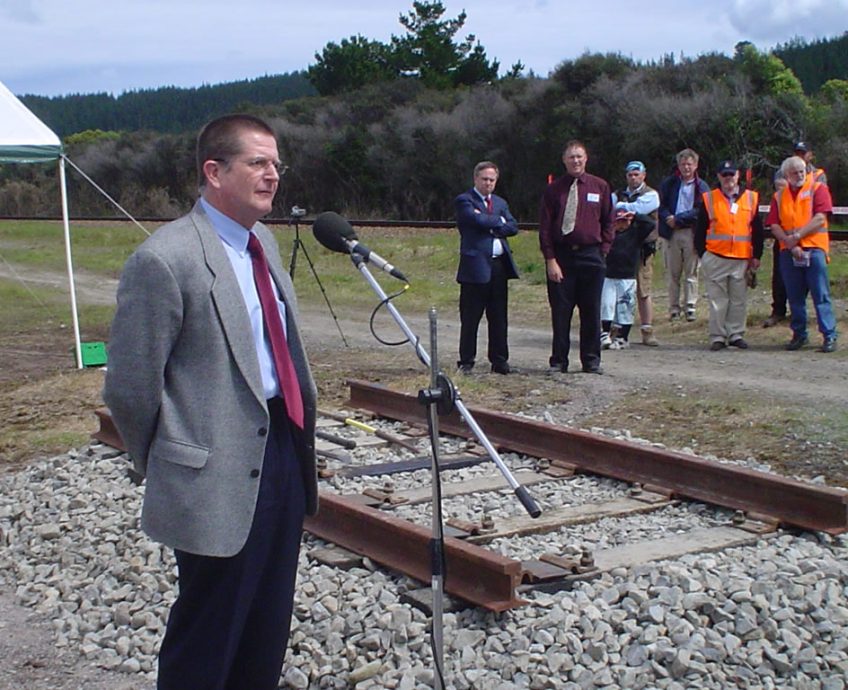 Mayor Wayne Guppy speaking at the launch.