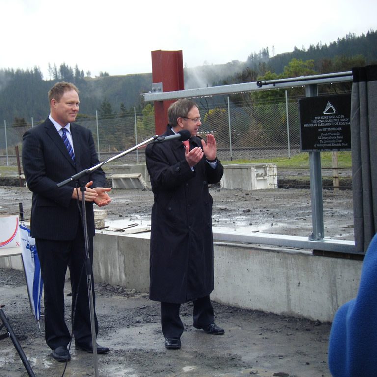 Foundation stone unveiled by The Honourable Paul Swain, Member of Parliament for Rimutaka