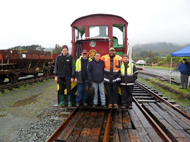 Members of the team present on the day who brought Tr 189 back into operation pause for a photo.