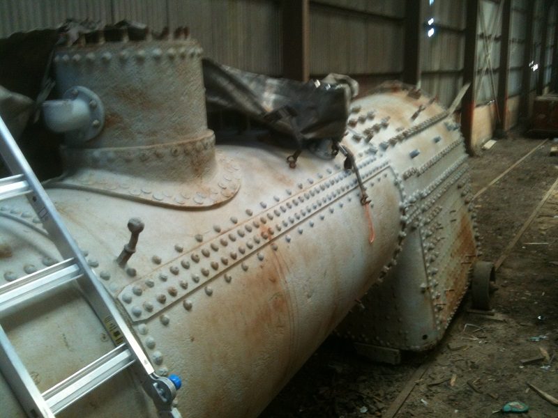 Ab 745 boiler removed from frames and prepared for next stage of repairs