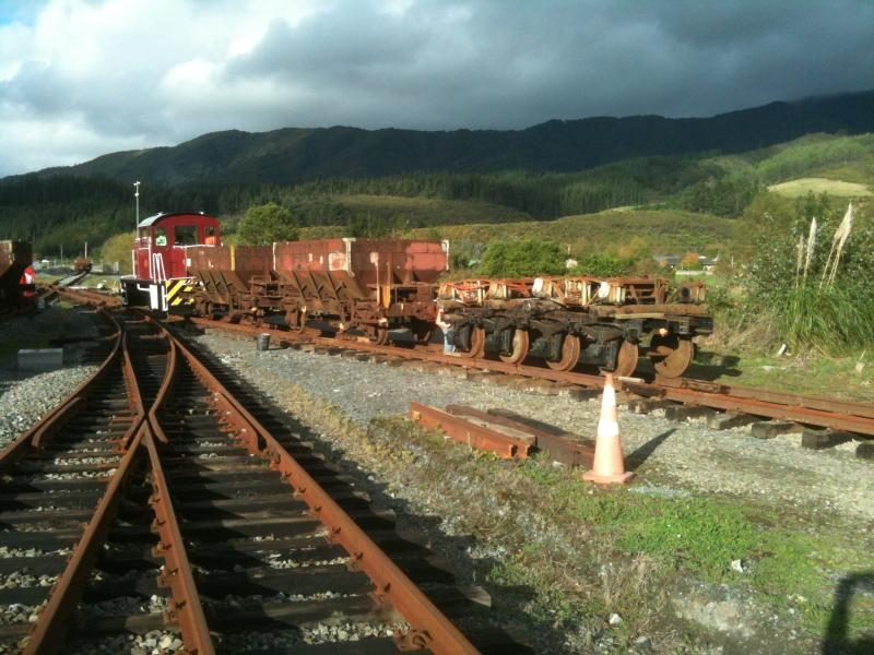 Tr189 shunting the newly built road 4 on 19 April. Photo: Hugh McCracken