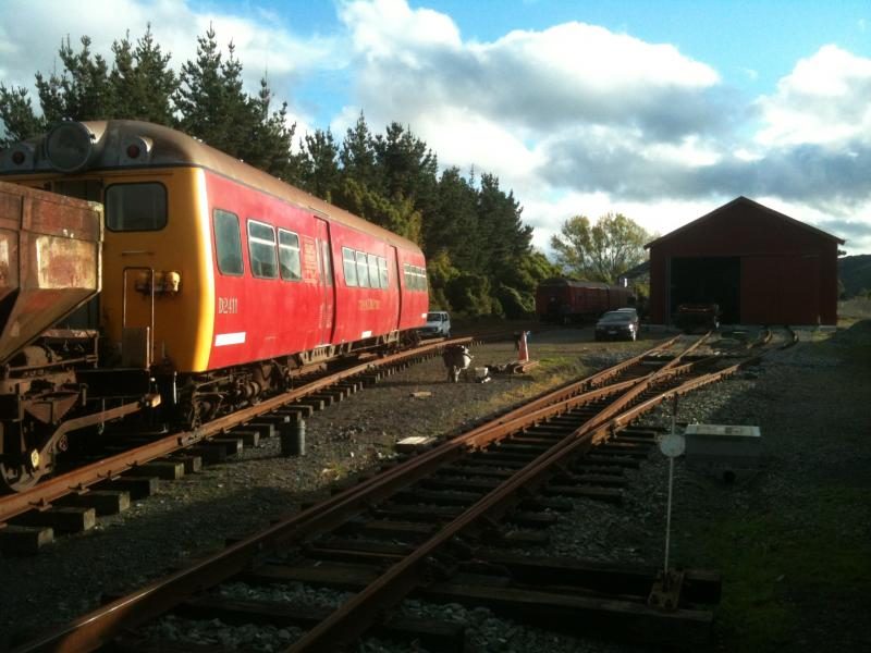 English Electric trailer car D2411 passing over road 4 during shunt. Photo: Hugh McCracken