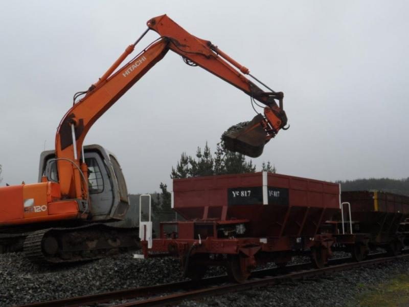 Loading ballast wagons on our mainline. Photo: Glenn Fitzgerald.