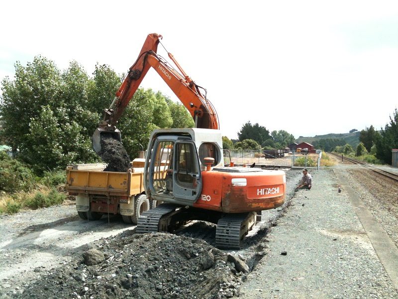 Spoil cleared from north end of our station yard