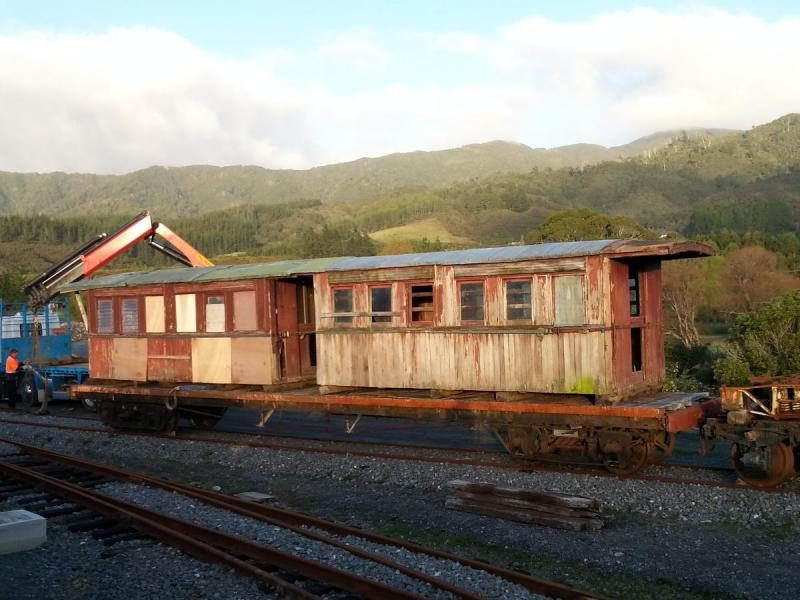 Gumdigger carriage A255 back together again on the Rimutaka Incline Railway, Upper Hutt. Photograph: Ben Calcott.