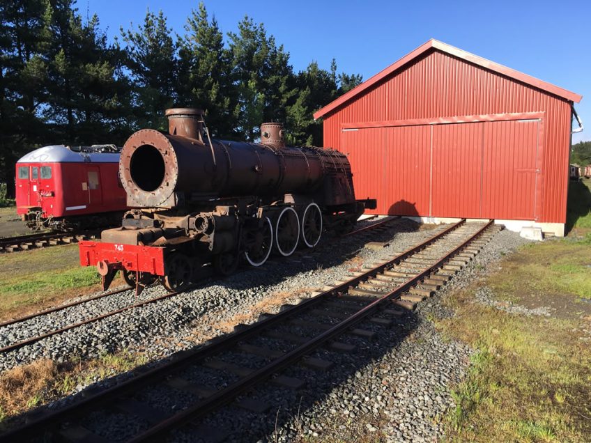 Ab 745 with replacement boiler on shed at Maymorn
