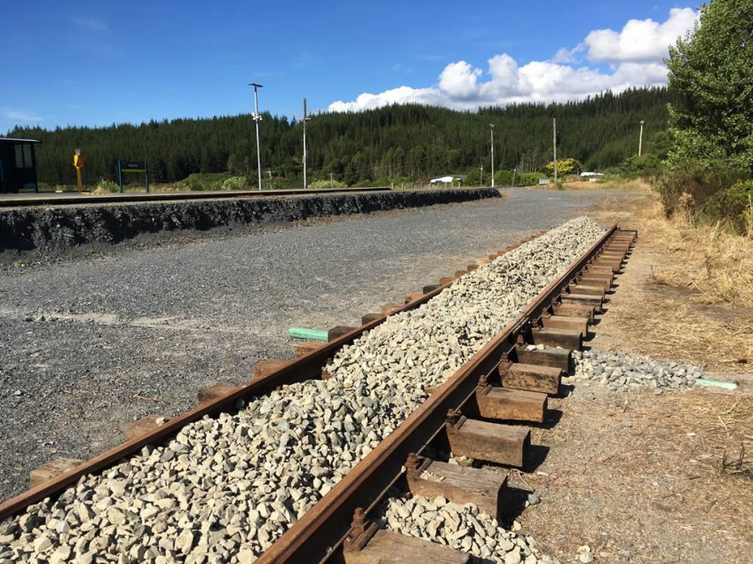 Ballasted track on 30 December 2017