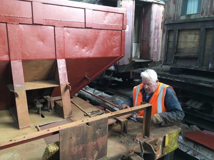 Ron Jones working on next ballast wagon