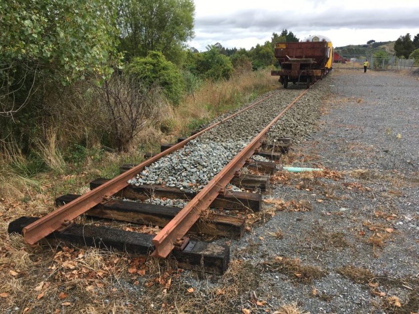 Track ballasted at end of mainline