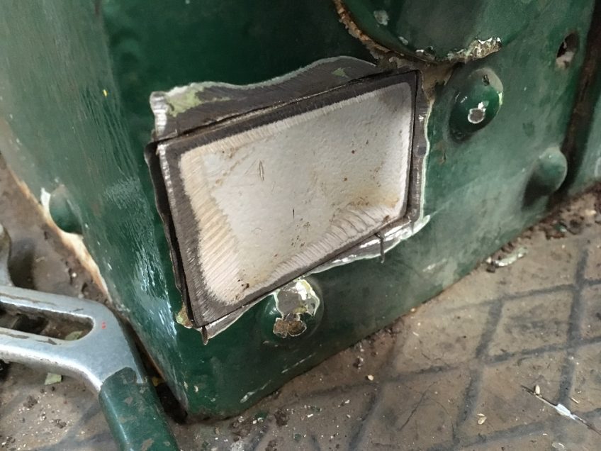 Patch on driver's side of cab