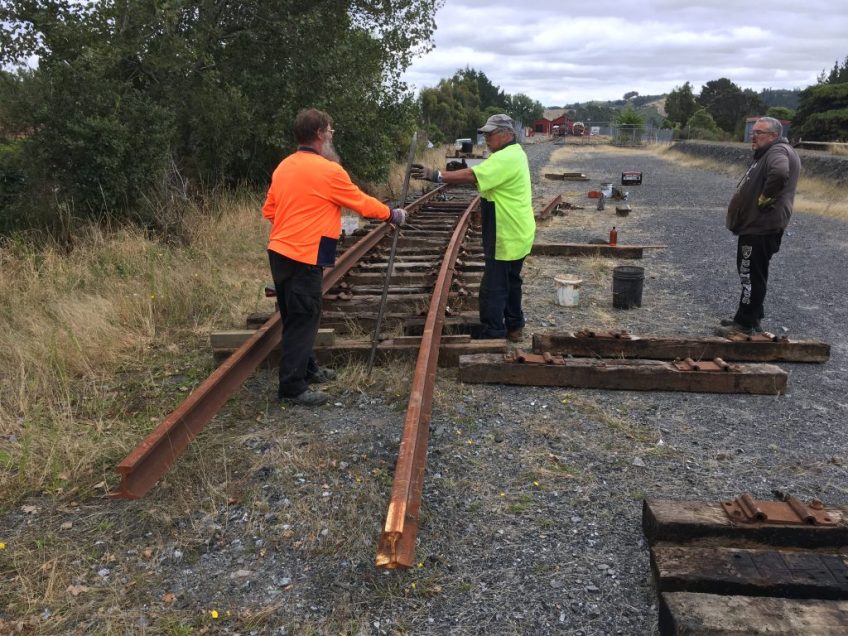 Brendan, Colin and Ray installing sleepers