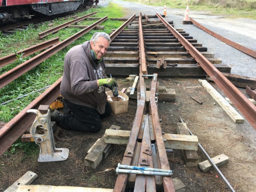 Brendan reassembling frog, new loop turnout