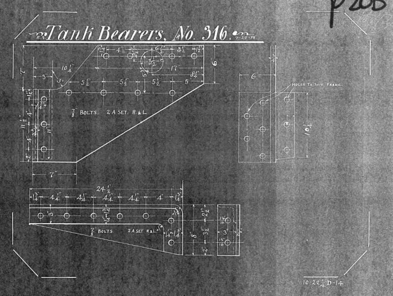 Baldwin drawing #316 - Tank bearers - details the component seen in previous photo.