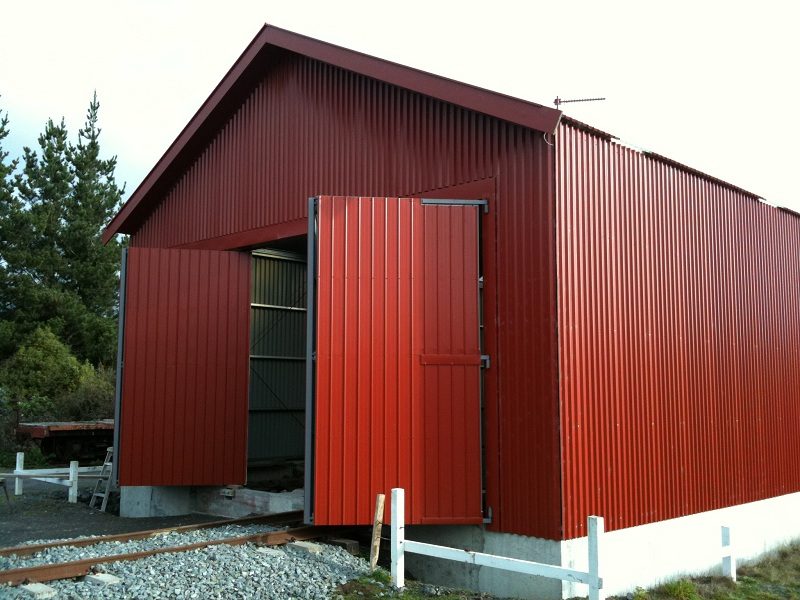 Kaitoke end of the shed are now fully clad with ColorSteel