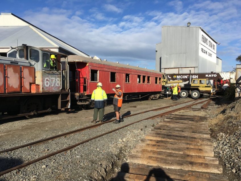 A last shunt move at Feilding before loading onto truck transporter.