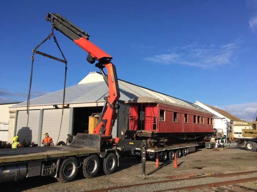 A 1328 loaded onto truck at Feilding