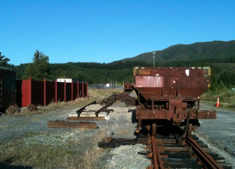 Ballast wagon Yc2289 standing on yard track on 5 January 2013.