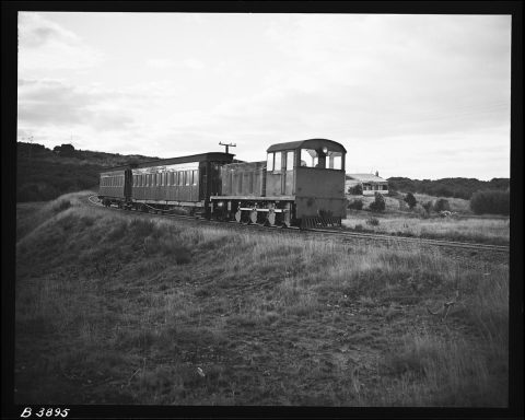 ORB No.1 hauling a passenger train on the Ohai Railway Board Line near Nightcaps