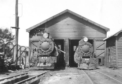 The shed will look similar to this historical photo of Ab 699, left, and A 584, right, pause between duties at the former Woodville loco depot. Photo: Lindsay Stockbridge.